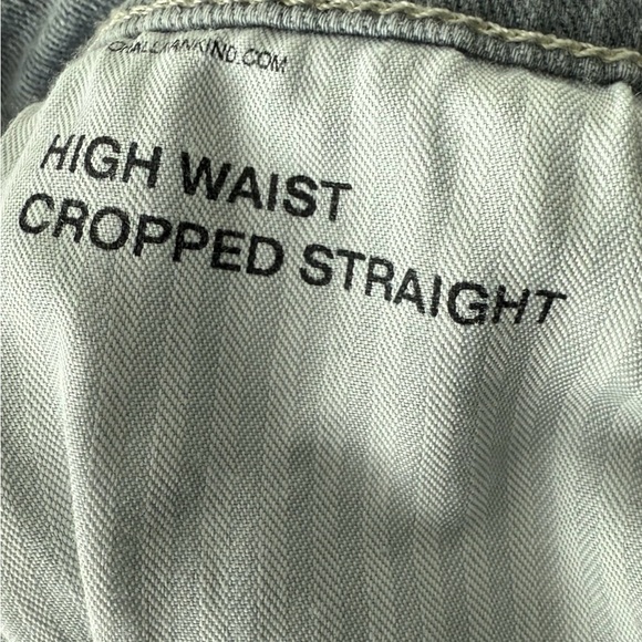 7 for All Mankind High Waist Cropped Straight Gray Jeans Size 26 - Picture 4 of 7